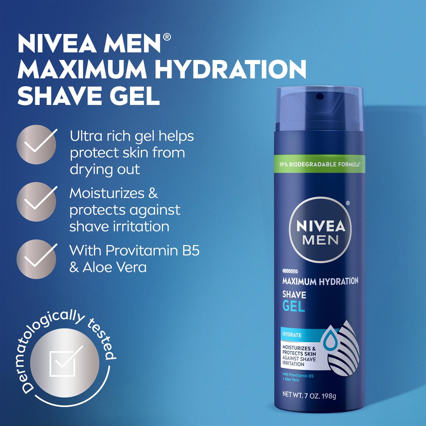 NIVEA MEN Maximum Hydration Shave Gel with Aloe Vera and Provitamin B5, 3 Pack of 7 Oz Cans Beauty & Personal Care NIVEA MEN