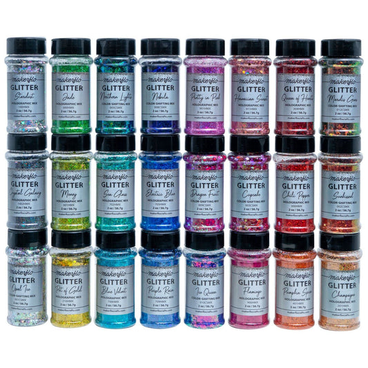 Makerflo Holographic Chunky Mix Glitter Variety Set. Iridescent Glitter for Resin Arts and Crafts, DIY Tumblers, Body Nail, Glitter for Any Crafts Beauty & Personal Care makerflo