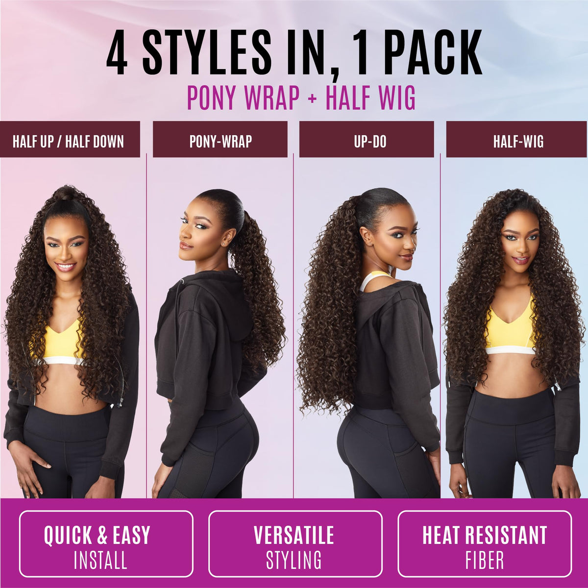 Sensationnel Instant Updown Halfwig Pony-Iud 10, 2 DARKBROWN