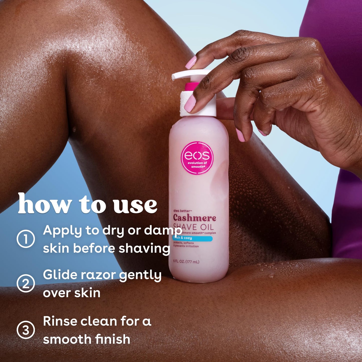 eos Cashmere Shave Oil - Fresh & Cozy, Moisturizing Shave Oil, 6 oz Beauty and Personal Care eos