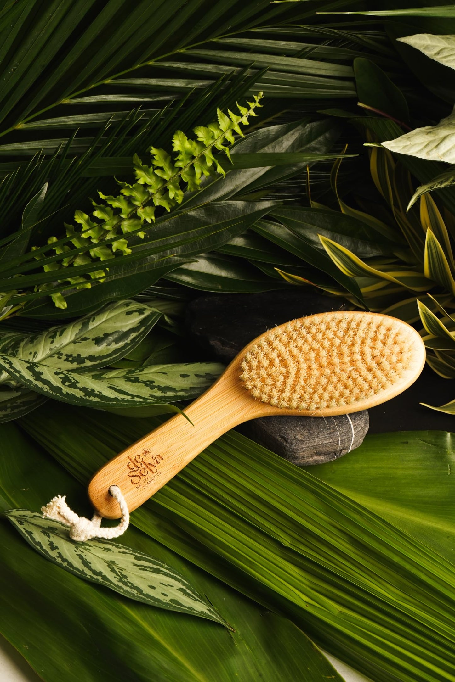 Dry Brush for body with Natural Boar Bristle & Bamboo Handle. Dry Body Brush for Lymphatic Drainage, Cellulite, Dead Skin. For Circulation & Smooth Beauty and Personal Care DeSelva