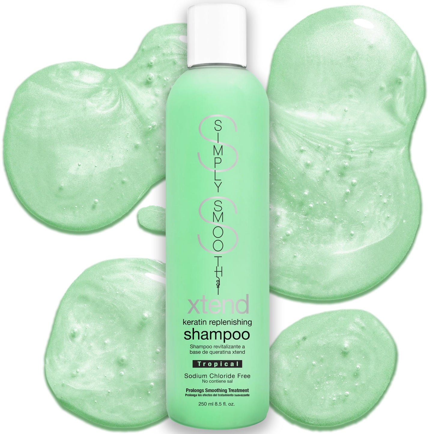 SIMPLY SMOOTH Xtend Keratin Replenishing Shampoo Tropical | Sulfate-Free Daily Cleanser for Dry, Frizzy, Damaged Hair | Smooths, Strengthens Beauty & Personal Care SIMPLY SMOOTH