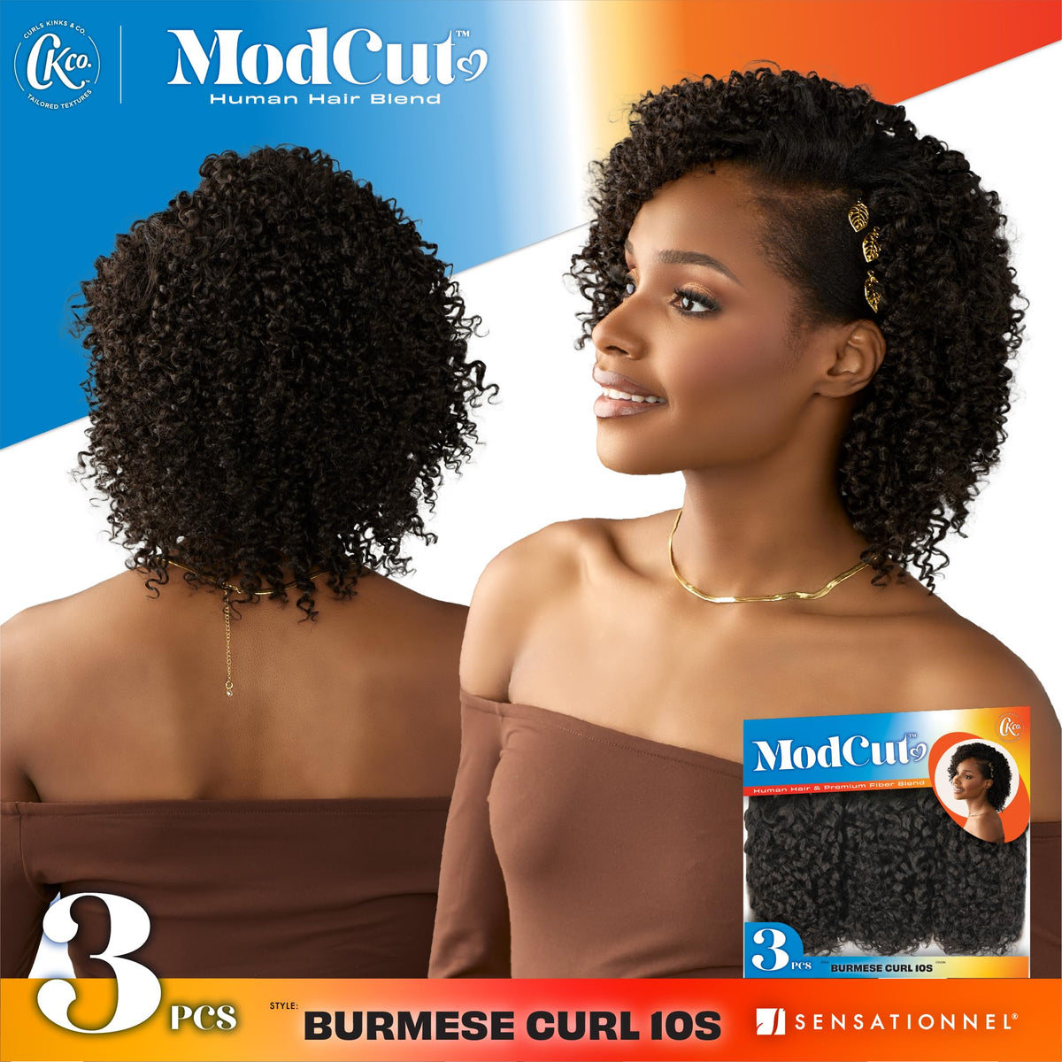 Sensationnel CKCO ModCut 3pcs Bundles -Burmese Curl 10S,BALAYAGECHOCOLATE