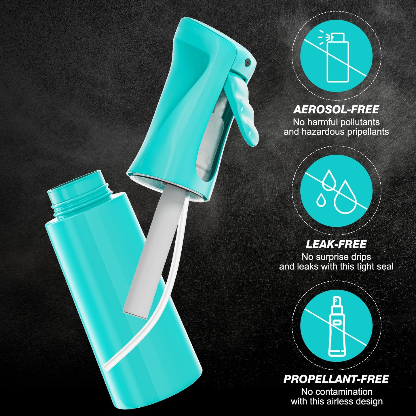 IMPORX Continuous Spray Bottle for Hair 2 Pack (10.1oz/300ml) Cyan Beauty and Personal Care IMPORX