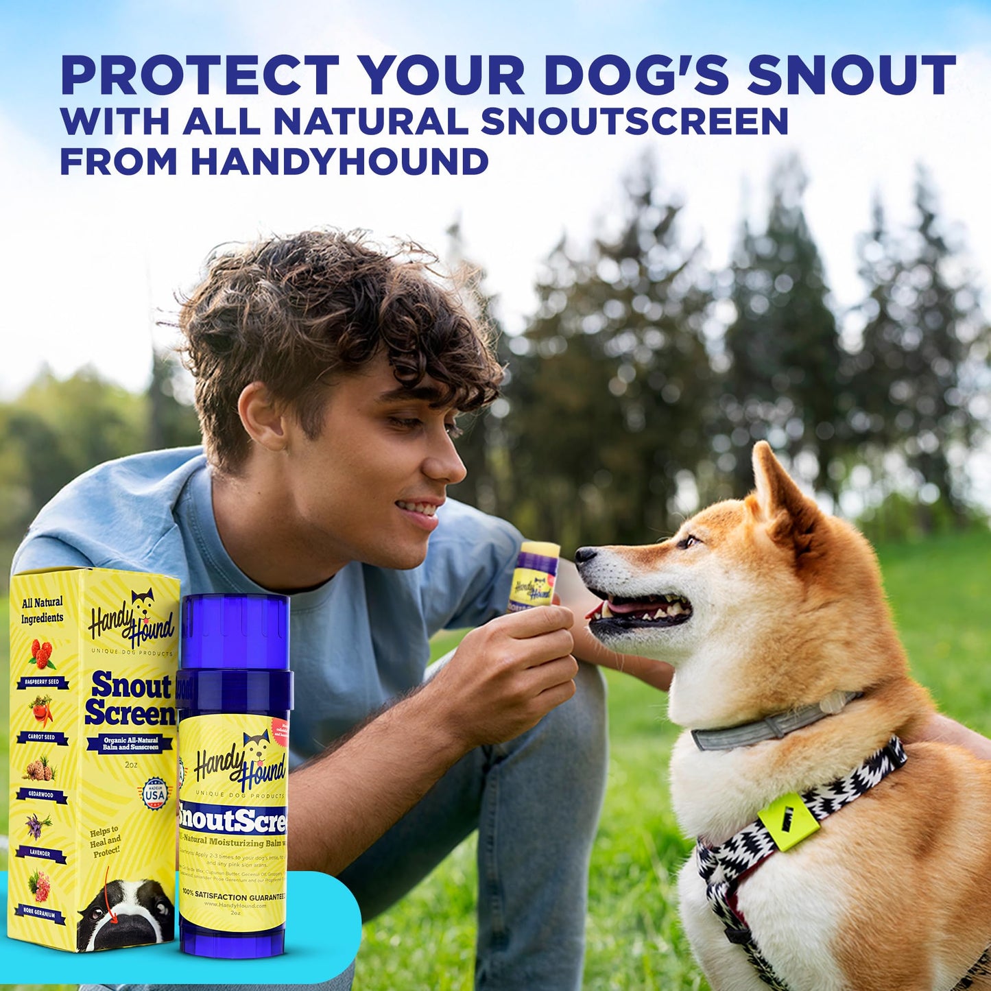 Handy Hound SnoutScreen Dog Nose Balm and Paw Balm, Moisturizing Formula for Dry or Cracked Noses, Vet Recommended, Made in USA, Protects Against UVB Beauty & Personal Care Handy Hound