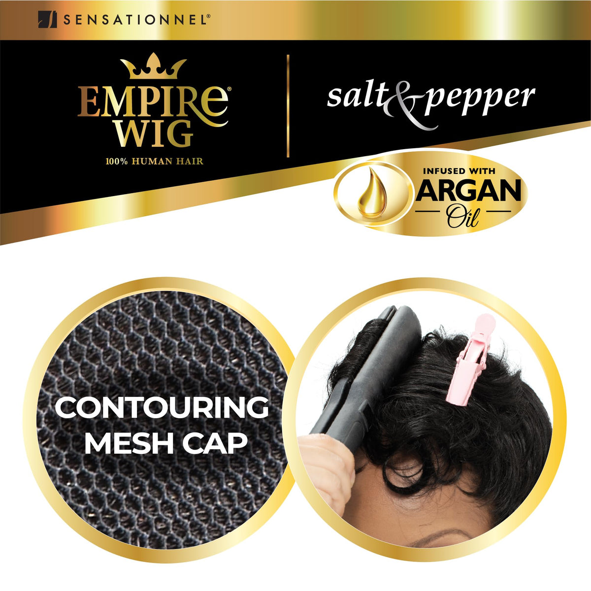 Sensationnel Empire Human Hair Wig-Salt And Pepper Bliss, 27 HONEYBLONDE