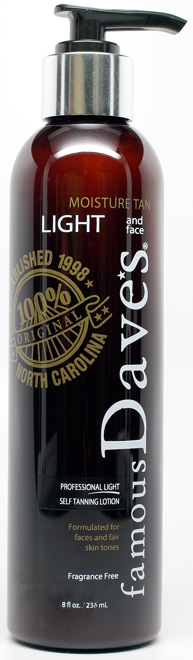 Fair Skin and Face Self Tanner - America's 20,000 Testimonial Famous Dave's Moisture Tan Light 8 Fl Oz. Professional Tanning Lotion for Body and Face Beauty & Personal Care Famous Dave's Tanner