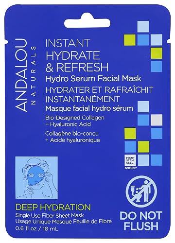 Andalou Naturals Deep Hydration Instant Hydrate & Refresh Sheet Mask, 6 OZ Beauty & Personal Care Andalou Naturals