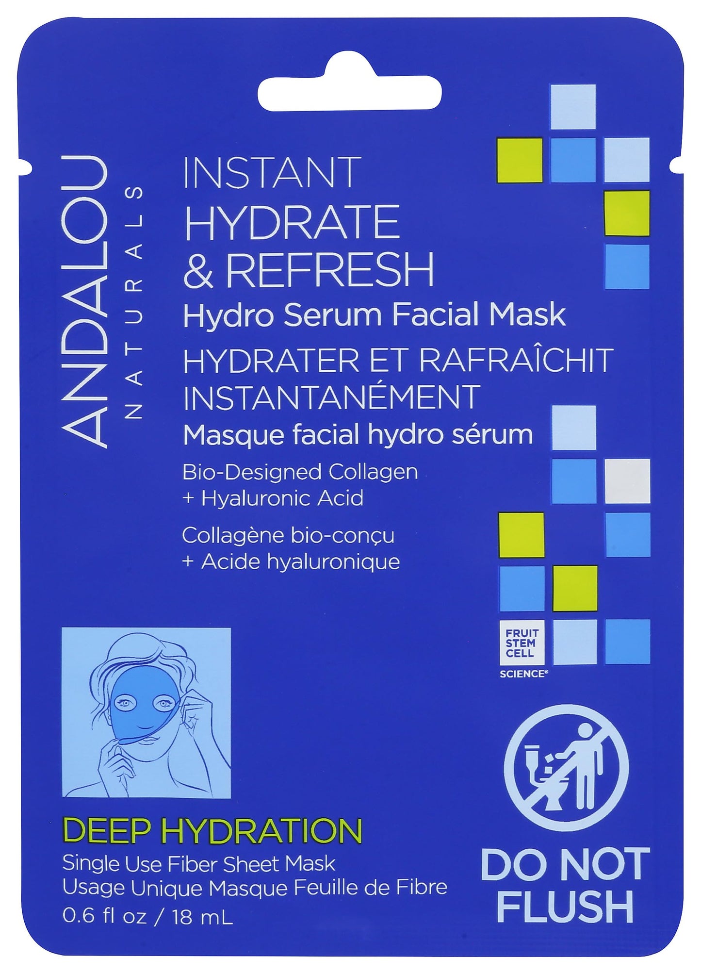 Andalou Naturals Deep Hydration Instant Hydrate & Refresh Sheet Mask, 6 OZ Beauty & Personal Care Andalou Naturals