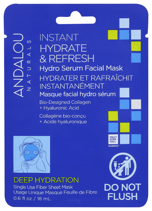 Andalou Naturals Deep Hydration Instant Hydrate & Refresh Sheet Mask, 6 OZ Beauty & Personal Care Andalou Naturals