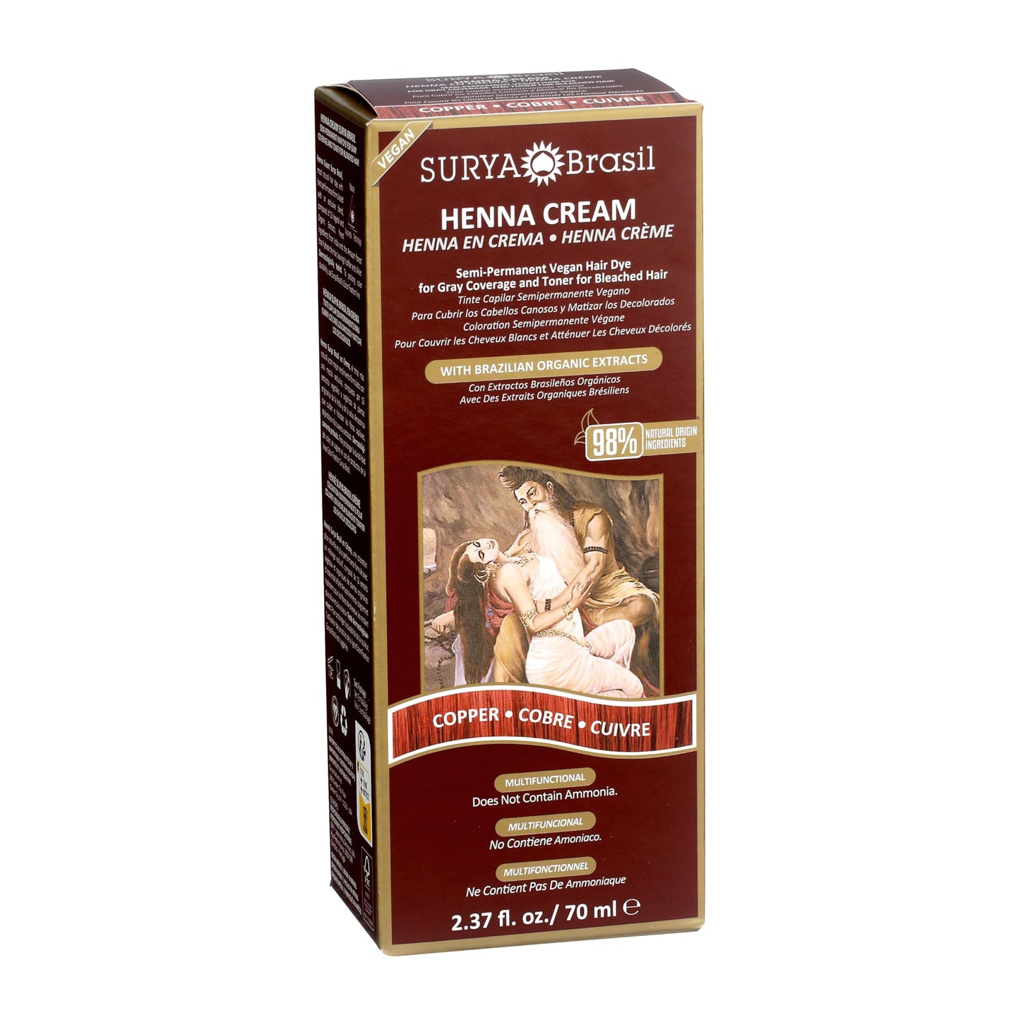 Surya Brasil Henna Cream Hair Color Treatment, Copper, 2.37 oz / 70 ml Beauty & Personal Care Surya Brasil