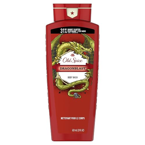 Old Spice Body Wash for Men, Wild Collection Dragonblast Scent, 21 Fl Oz, Red (Pack Of 4) Beauty & Personal Care Old Spice