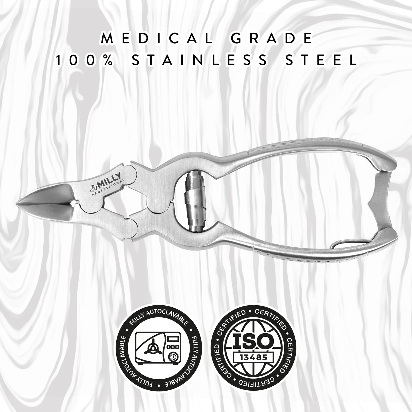 By MILLY High Carbon Steel Professional Nail Clippers for Seniors & Podiatrist Toenail Clippers | Hammer Forged to Trim Thick or Hard Toenails | Heavy Beauty & Personal Care By MILLY