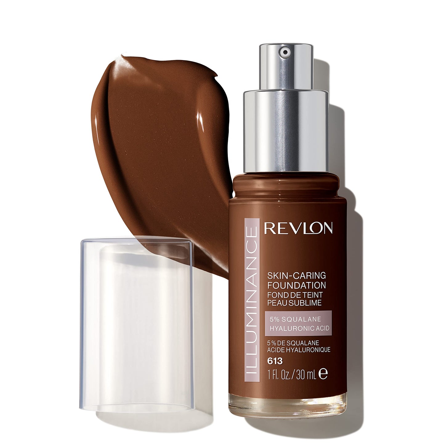 Revlon Illuminance Skin-Caring Liquid Foundation, Hyaluronic Acid, Hydrating and Nourishing Formula with Medium Coverage, 613 Honey Java, 1 fl oz Beauty & Personal Care REVLON