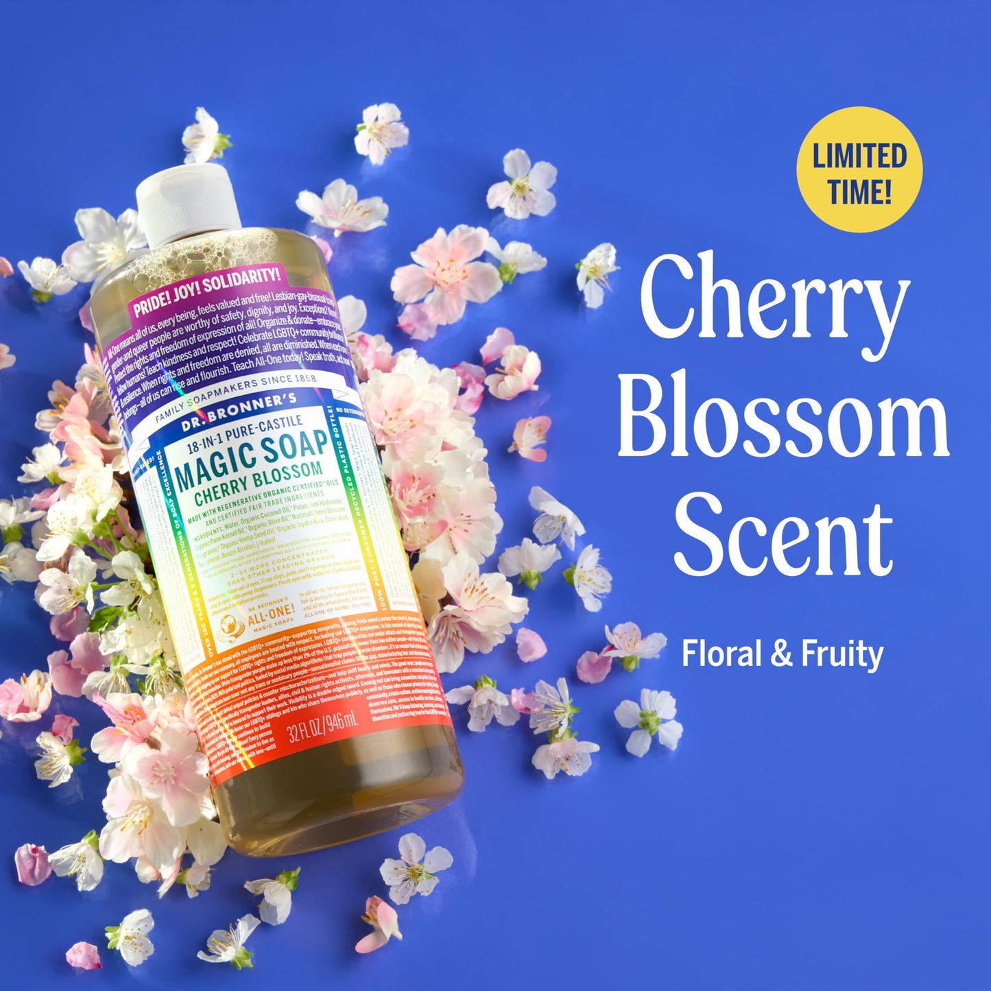 Dr. Bronner's Pure-Castile Limited-Edition Pride Soap -Regenerative Organic Certified Oils- 18-in-1 Uses for Face, Body, Hand, Hair, Laundry & More Beauty & Personal Care Dr. Bronner's