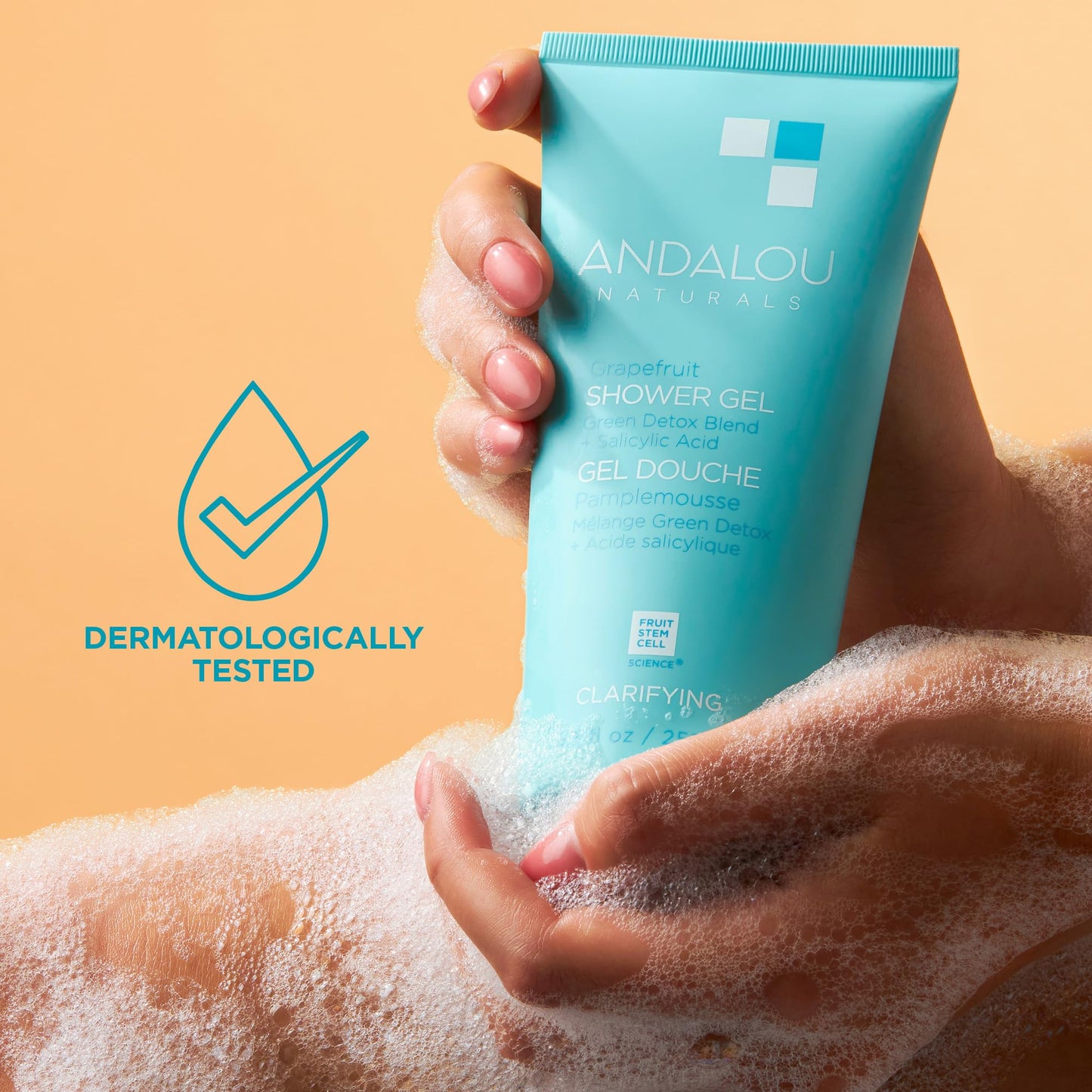 Andalou Naturals Body Wash, Clarifying Grapefruit Shower Gel, Gentle Exfoliating Salicylic Acid Body Wash with Tea Tree & Witch Hazel, Targets Back Beauty & Personal Care Andalou Naturals