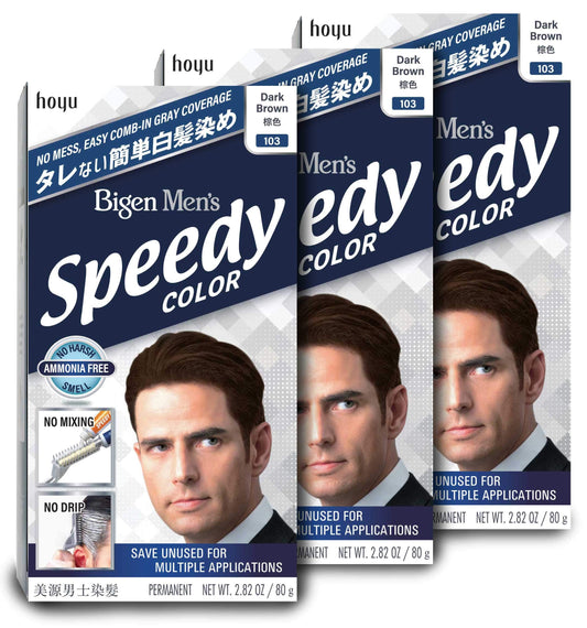 103 Dark Brown Bigen Men's Speedy - 3 Pack Beauty & Personal Care Bigen