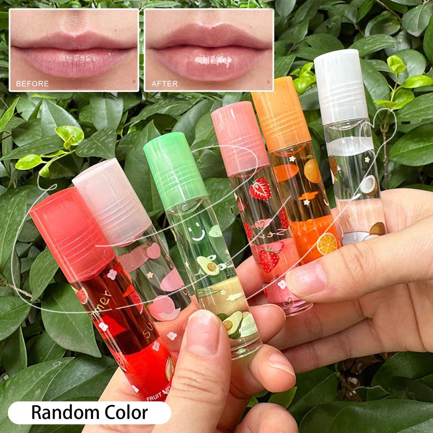 Naysku Fruity Flavors Rolling Ball Lip Oil - Fruit-Flavored Lip Gloss, Clear Color Lip Gloss Sets, Long Lasting Moisturizing Lip Balm, Roll-On Lip Beauty & Personal Care Naysku