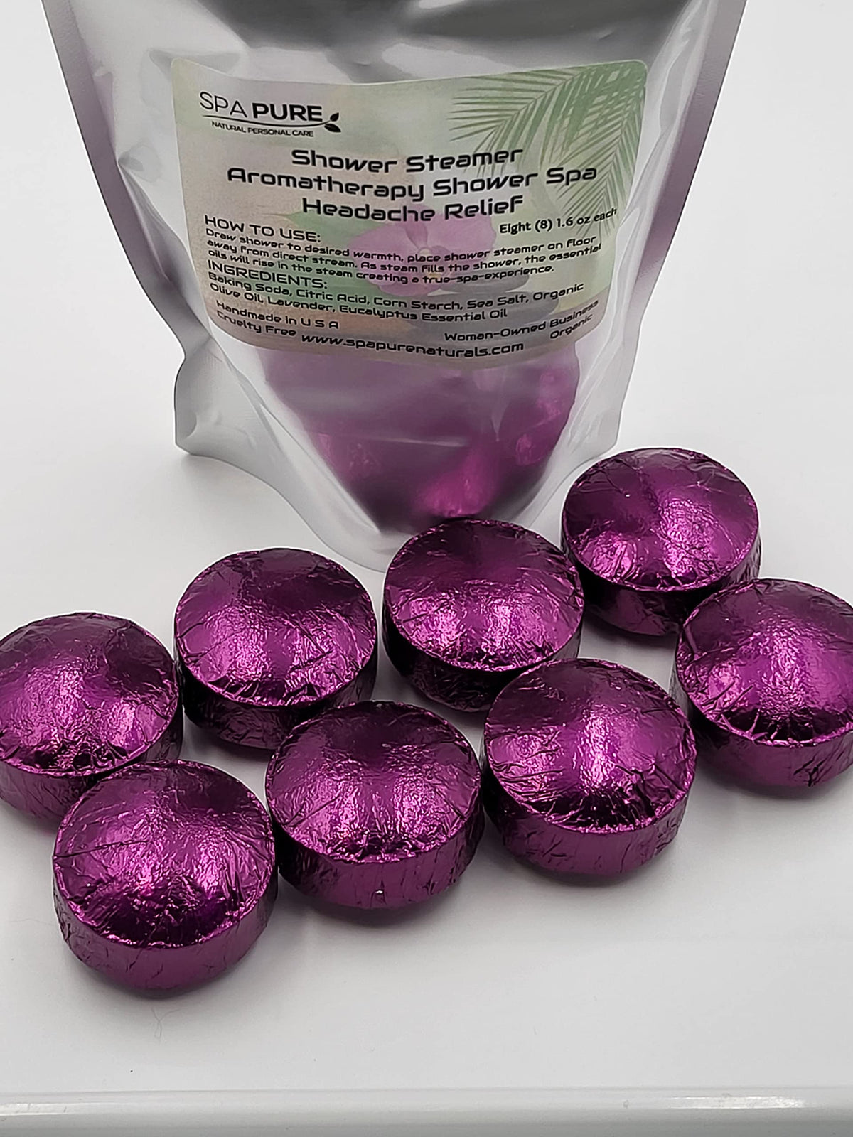 Spa Pure Eucalyptus & Lavender Aromatherapy: Shower Bombs USA Made with 100% Natural/Organic Essential Oils - Transform Your Shower (8 Count) Pack… Beauty & Personal Care Spa Pure