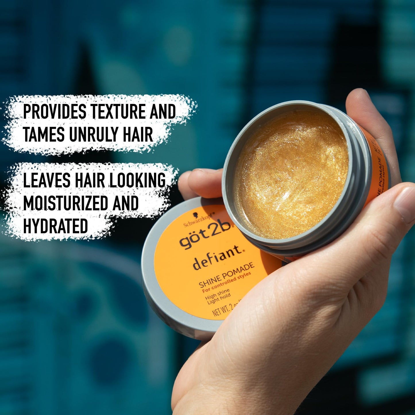 got2b Defiant Shine Pomade, 2 Fl Oz, High Shine Hair Styling Pomade for Men and Women, Creates Texture, Control & Light Hold, Tames Unruly Hair Beauty & Personal Care Got2B