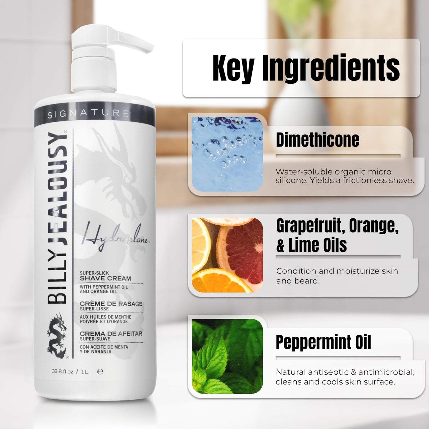 Billy Jealousy Hydroplane Foamless Super-Slick Mens Shave Cream, 33.8 Fl Oz Beauty & Personal Care Billy Jealousy