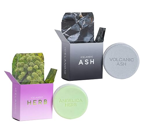 Exfoliating Bars of Soap From Natural Ingredients, Assorted Scents - Icelandic Volcanic Ash and Angelica Herb, Set of 2, 4.3 Ounce Each Beauty & Personal Care Kalastyle