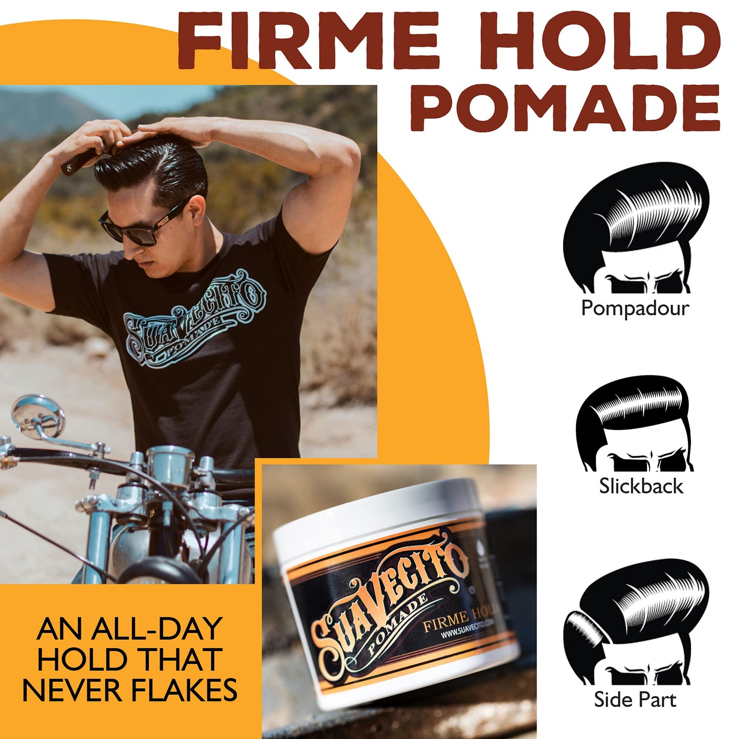 Suavecito Strong Hold Hair Pomade For Men, 32 oz - Medium Shine Water Based Wax Like Flake Free Hair Gel - Easy To Wash Out - All Day Hold For All Beauty & Personal Care Suavecito