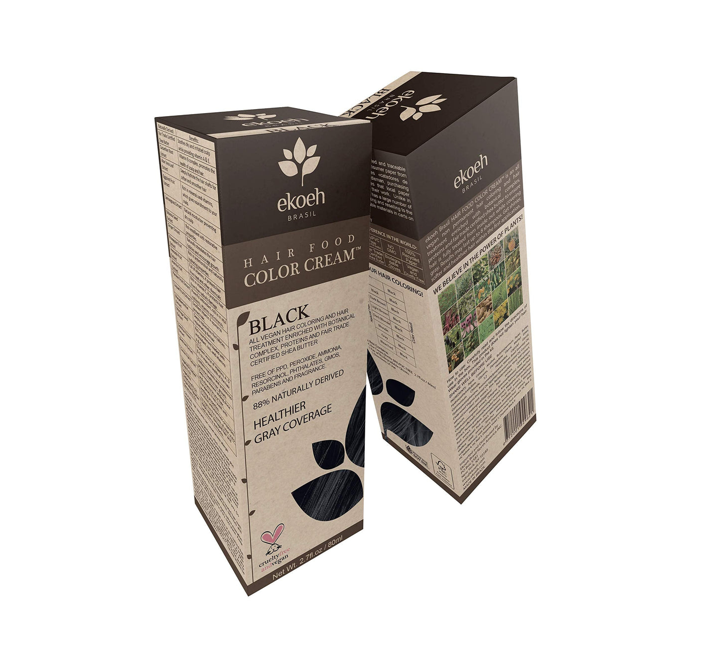 Hair Color EKOEH BRASIL Cream Black, PPD FREE, VEGAN 2.7fl.oz Beauty & Personal Care Ekoeh Brasil
