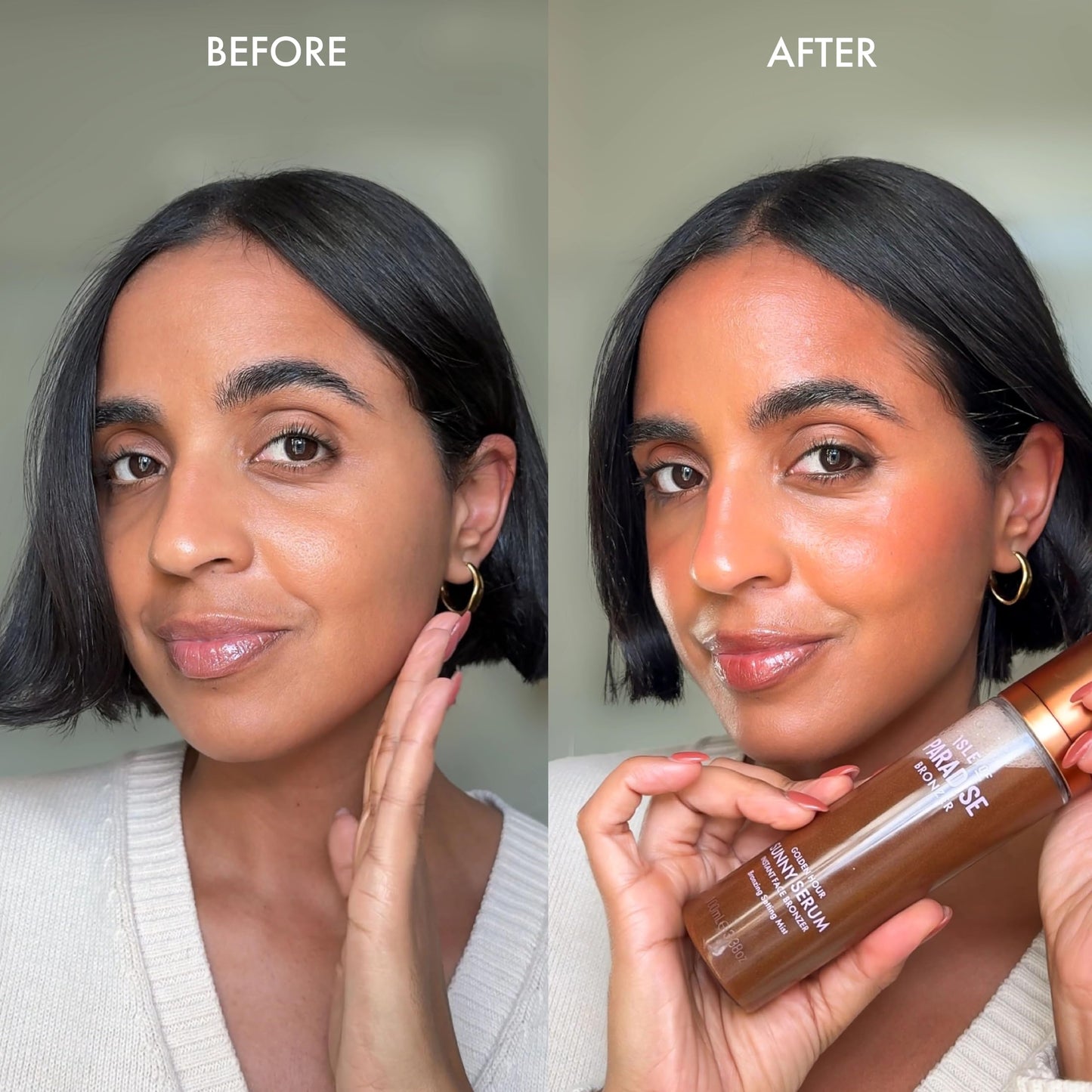 Isle of Paradise Sunny Serum Instant Bronzing Setting Mist- Golden Hour, Hydrating & Illuminating Makeup Setting Spray, Lightweight Formula, Vitamin Beauty & Personal Care Isle of Paradise