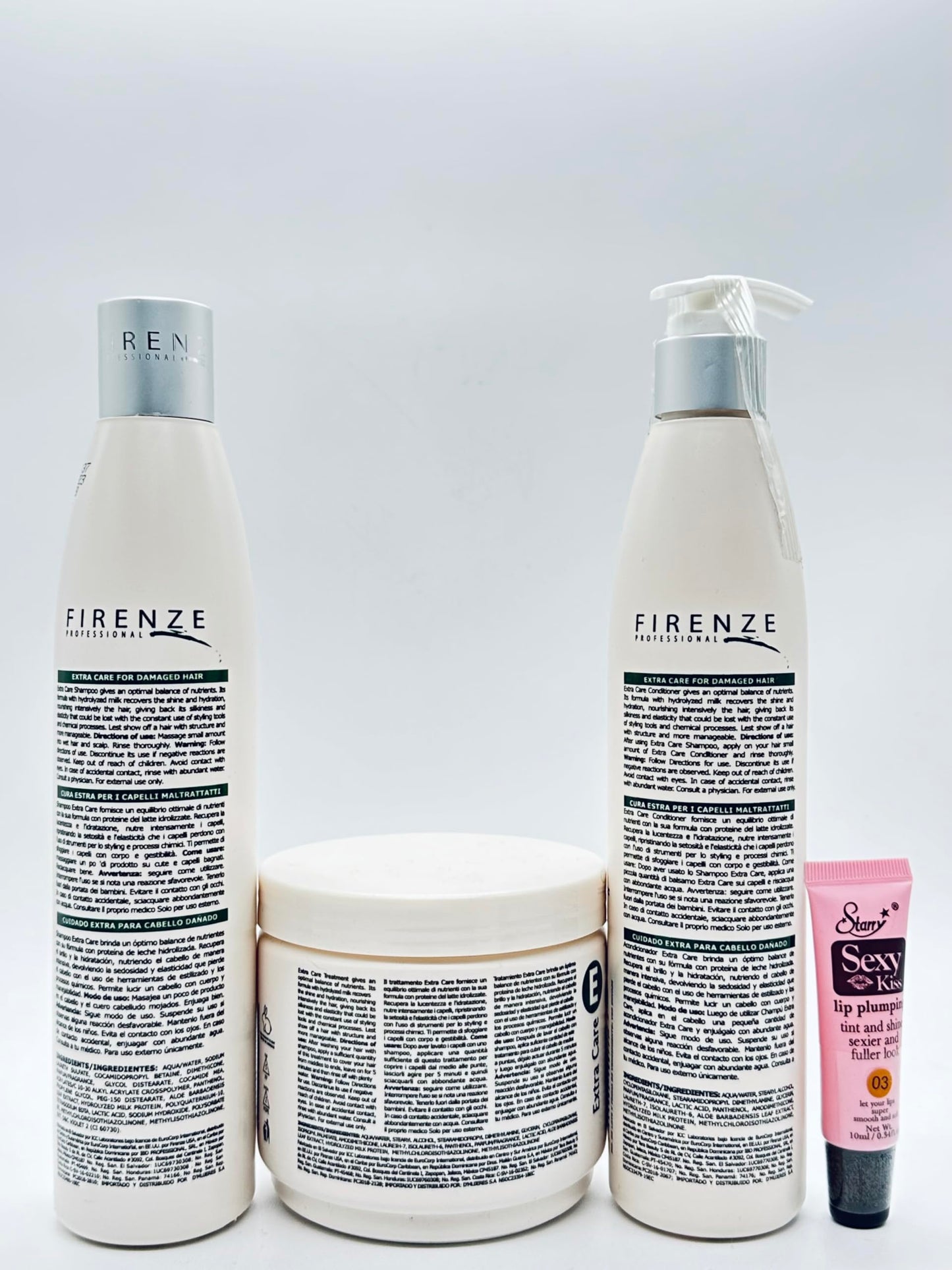 Firenze Professional Extra Care Shampoo & Conditioner 300ml/10.1 fl oz and Mask Treatment with Aloe extract & Milk protein 4000ml/13.5 fl oz- Free Beauty & Personal Care Firenze Professional