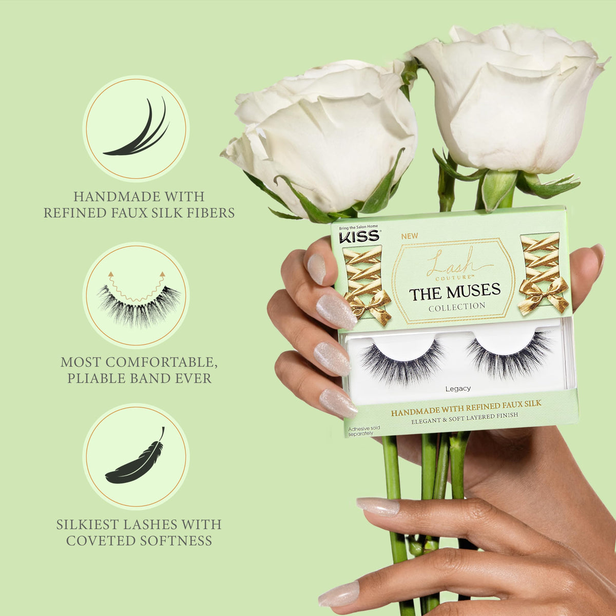 KISS The Muses, False Eyelashes, 'Empress', 16mm, Includes 1 Pair, Easy to Apply, Reusable Lash Clusters Beauty & Personal Care KISS