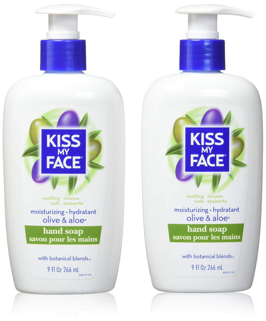 Kiss My Face Moisture Liquid Hand Soap - Vegan and Cruelty Free Hand Wash Soap - 9 fl oz Bottle with Pump Dispenser (Olive and Aloe, Pack of 6) Beauty & Personal Care Kiss My Face