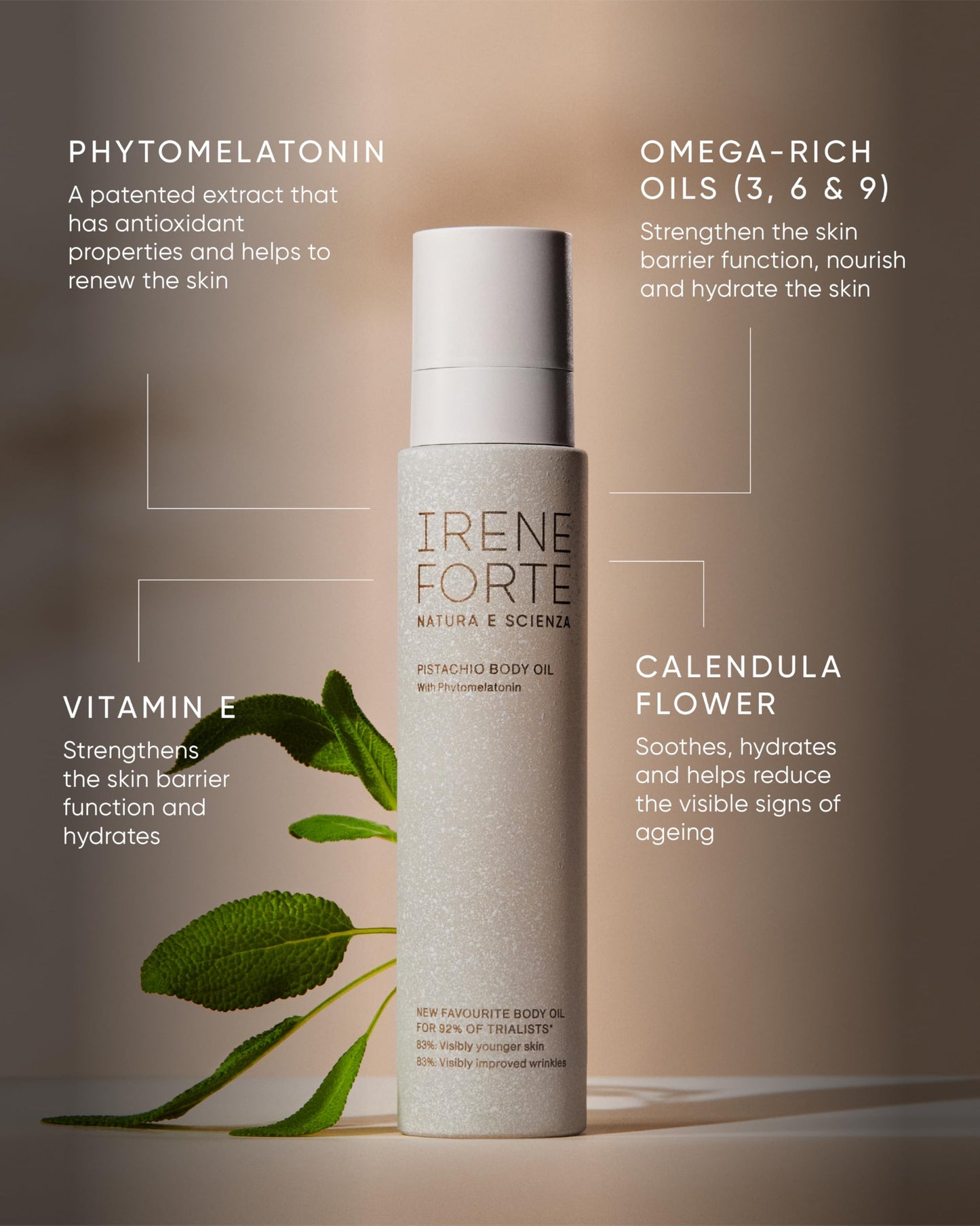 Pistachio Body Oil With Phytomelatonin, 100ml Beauty & Personal Care Irene Forte
