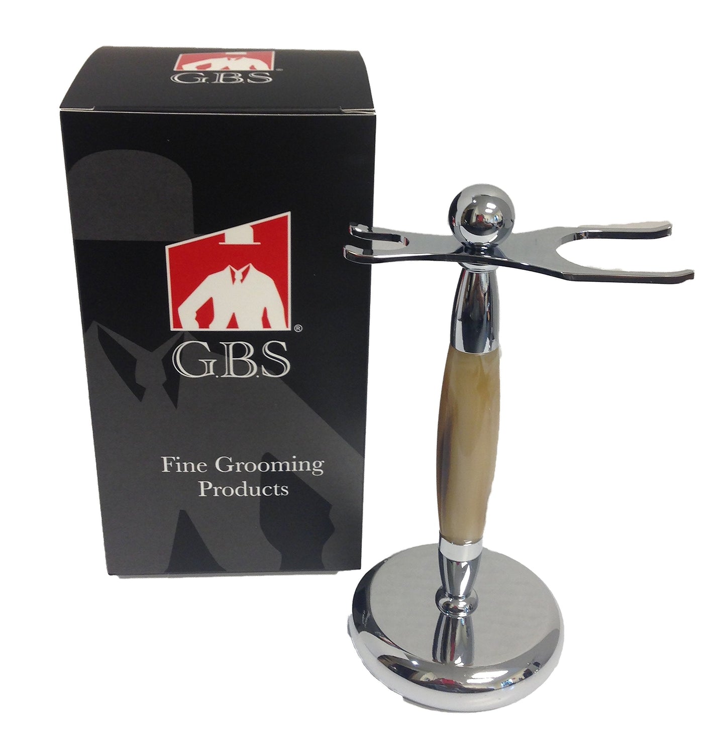G.B.S Chrome Horn Accent Dual Stand for Shaving Brush and Razor, Stand to Shaving Brush and Razor, Opening for Brush and Razor Beauty and Personal Care G.B.S