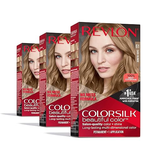 Revlon Colorsilk Beautiful Color Permanent Hair Color, (OLD VERSION) 61 Dark Blonde (Pack of 3) Beauty & Personal Care REVLON