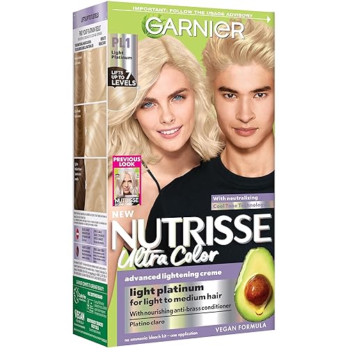 Garnier Nutrisse Ultra Color Hair Color, Permanent Hair Dye for Up to 8 Weeks of Bold, Vibrant, Fade-Resistant Results, Vegan & Cruelty-Free, PL1 Beauty & Personal Care Garnier