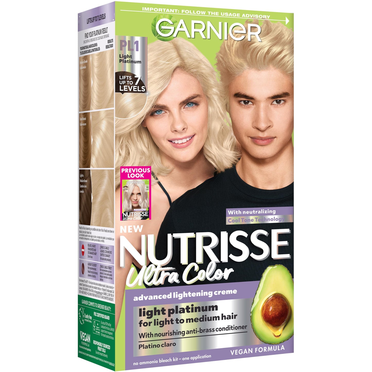 Garnier Nutrisse Ultra Color Hair Color, Permanent Hair Dye for Up to 8 Weeks of Bold, Vibrant, Fade-Resistant Results, Vegan & Cruelty-Free, PL1 Beauty & Personal Care Garnier