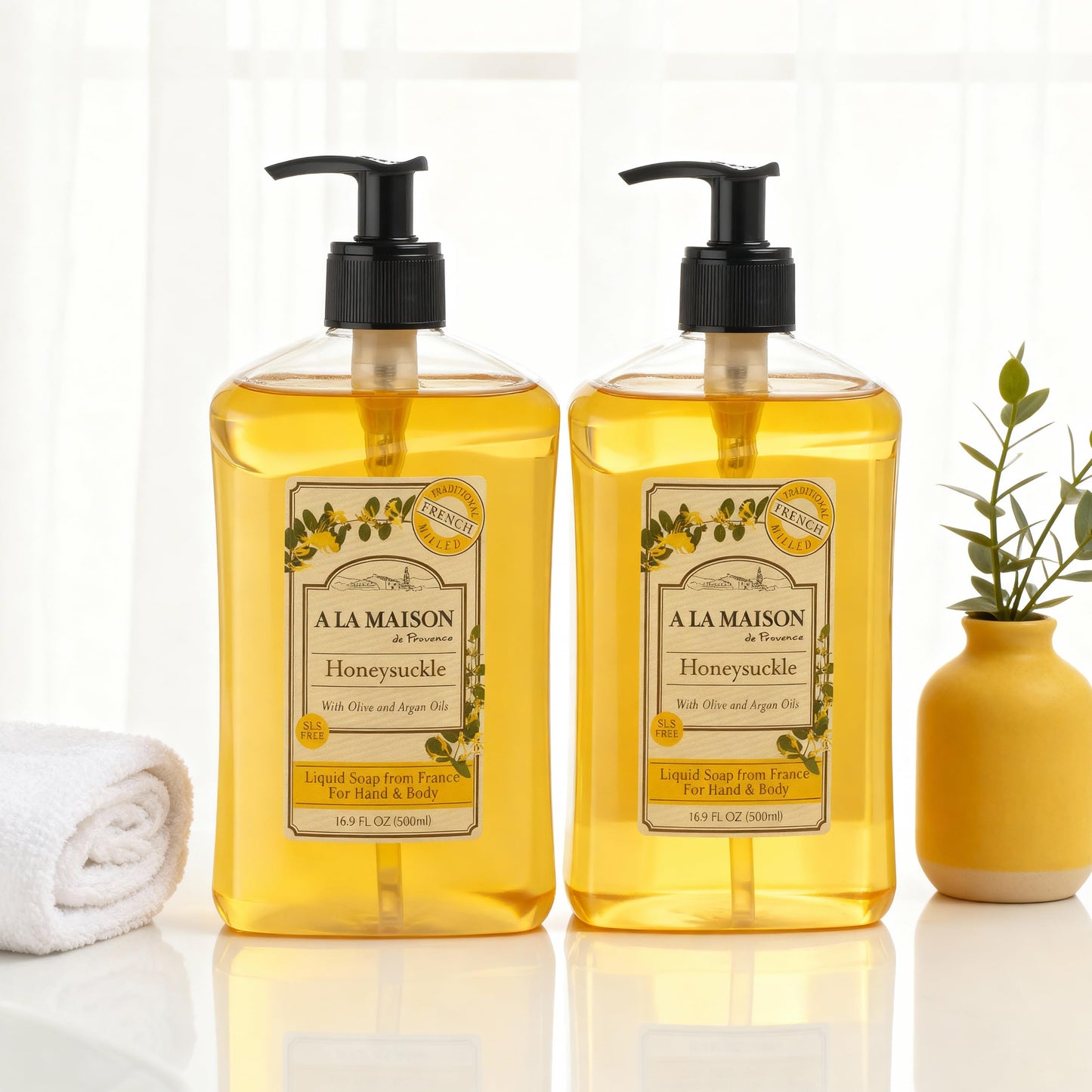A LA MAISON Honeysuckle French Liquid Hand Soap - Natural Hand Wash Made with Essential Oils - Biodegradable, Plant-Based, Vegan, Cruelty-Free Beauty & Personal Care A LA MAISON