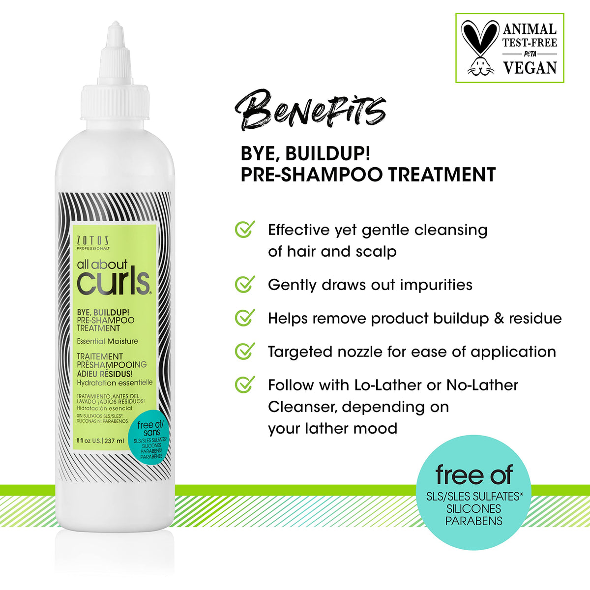 ALL ABOUT CURLS Bye, Buildup! Pre Shampoo Treatment | Curly Hair Products | Essential Moisture | Gentle Cleansing | All Curly Hair Types | Vegan Beauty & Personal Care ALL ABOUT CURLS