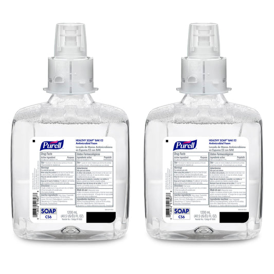 PURELL HEALTHY SOAP BAK E2 Antimicrobial Foam, Fragrance Free, 1200 mL Refill for PURELL CS6 Automatic Soap Dispenser (Pack of 2) - 6585-02 Beauty & Personal Care Purell