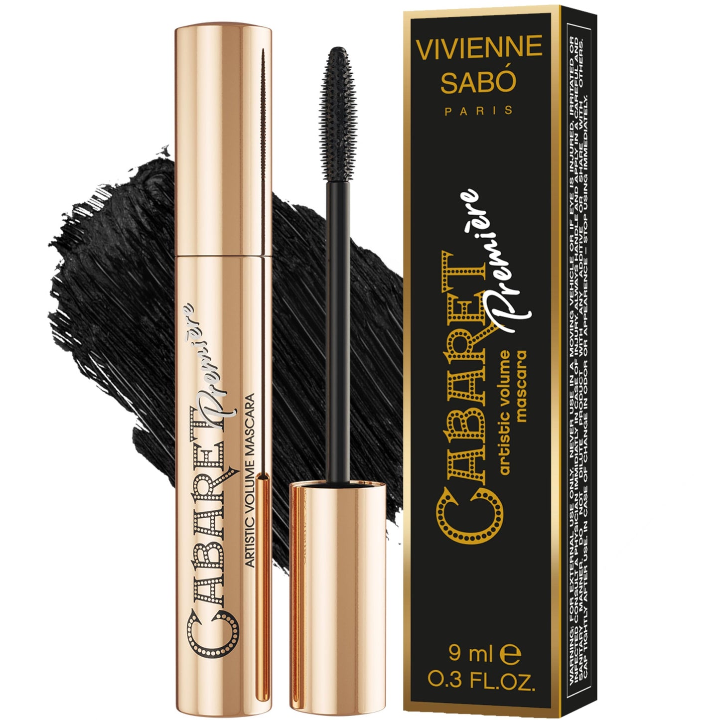 Vivienne Sabó Cabaret Premiere Black Mascara, Volume and Length, Defining, Curling, No Flaking, No Clumping, Smudge Proof, Washable, Cruelty-Free Beauty & Personal Care Vivienne Sabó