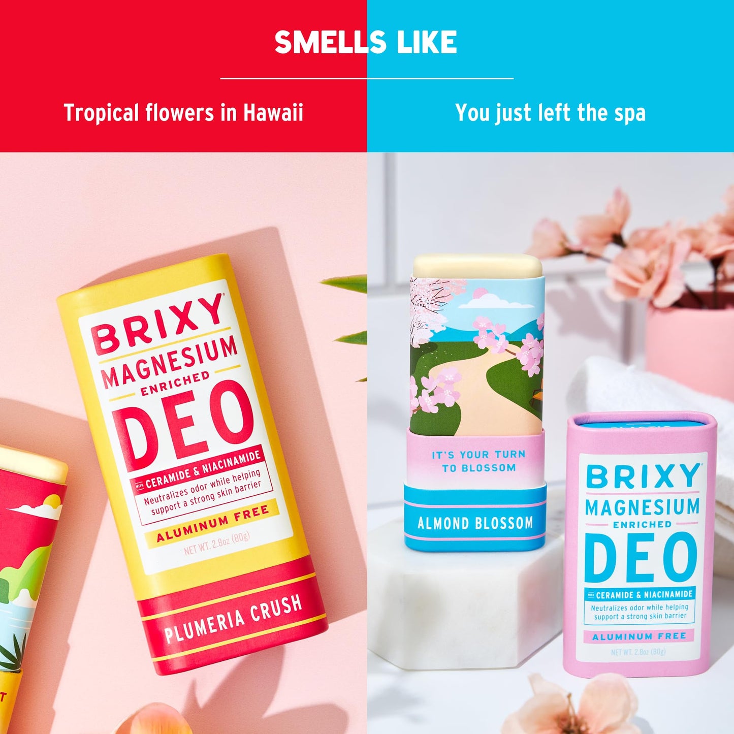 BRIXY Magnesium Deodorant, Ceramide & Niacinamide, Aluminum Free, Baking Soda Free, Plastic Free Packaging, Vegan and Certified Cruelty Free, Patent Beauty and Personal Care BRIXY