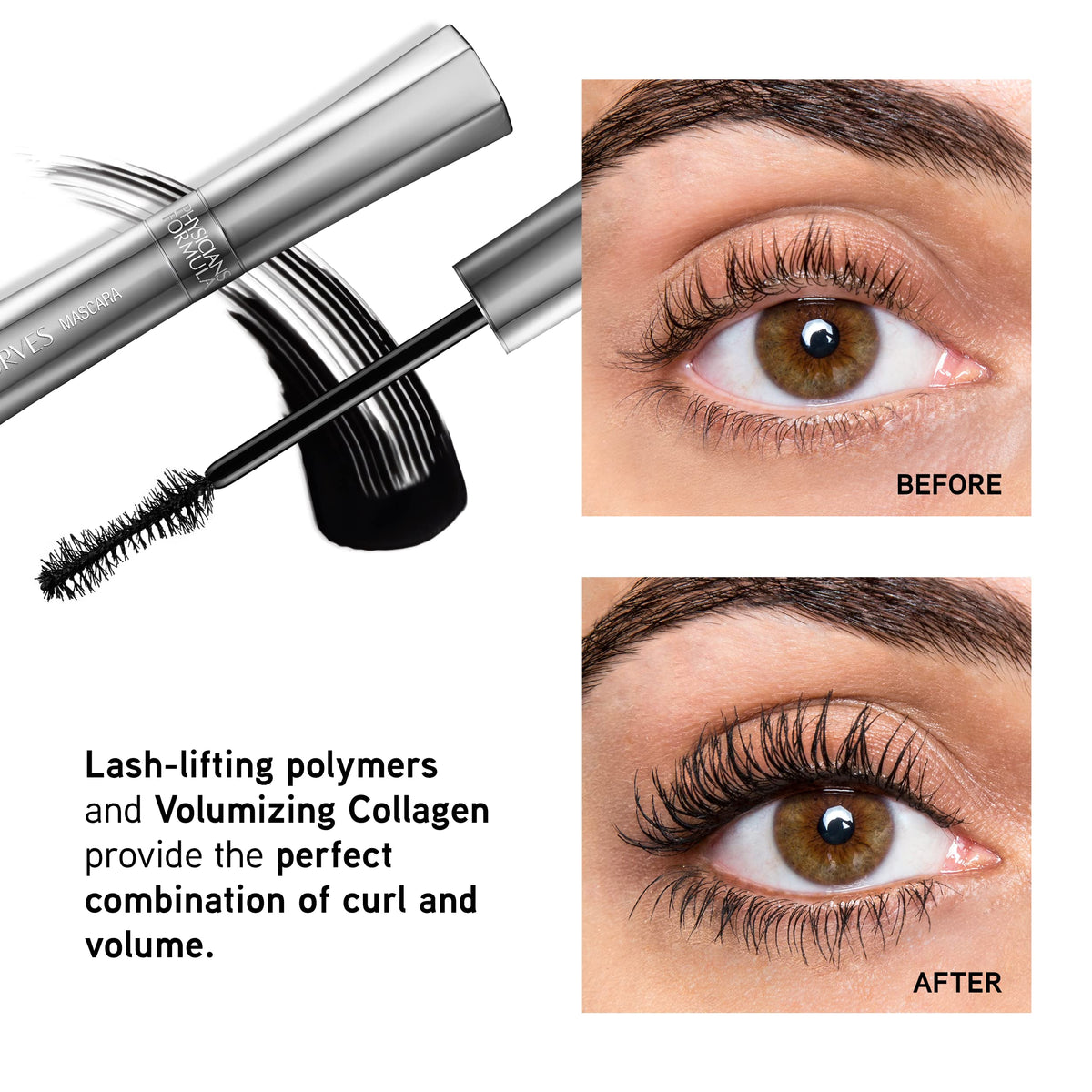 Physicians Formula Killer Curves Curling Mascara, Black, Full-Volume Lash-Lifting, Dermatologist Approved, Clinically Tested, Ophthalmologist