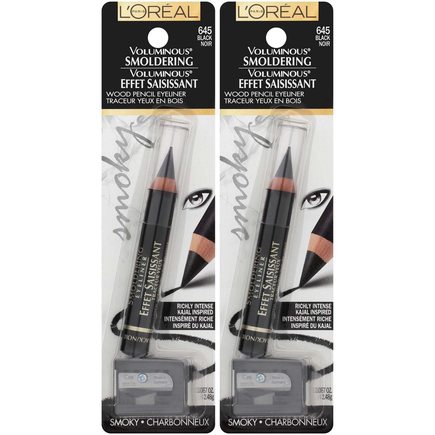 L'Oreal Paris Voluminous Smoldering Eyeliner, Black, 0.056 Oz, 2 Count Beauty and Personal Care L'Oreal Paris