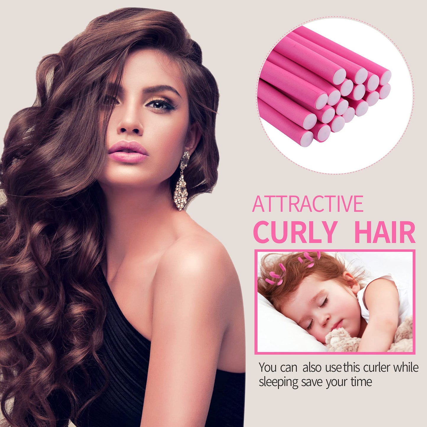 30PCS 9.45" Flexi Rods Curlers Set for Short and Long Hair, No Heat Foam Rollers with Steel Comb Buytta Beauty & Personal Care Buytta