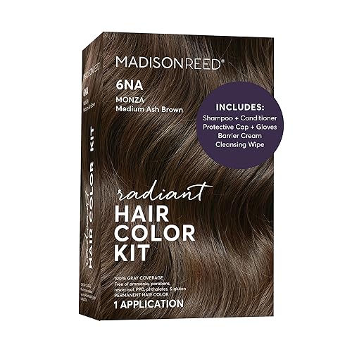 Madison Reed Radiant Hair Color Kit - 6NA Medium Ash Brown with Cool Smoky Undertones (Monza Brown), Permanent Hair Dye, Superior Gray Coverage Beauty & Personal Care Madison Reed