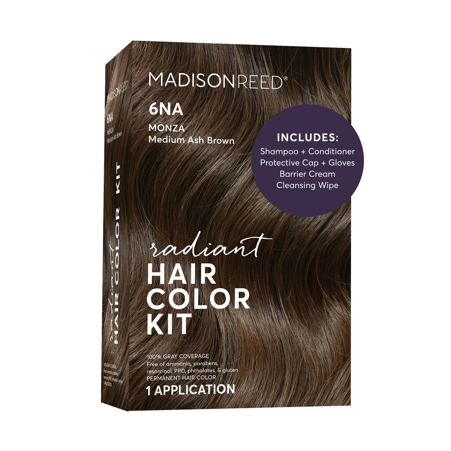 Madison Reed Radiant Hair Color Kit - 6NA Medium Ash Brown with Cool Smoky Undertones (Monza Brown), Permanent Hair Dye, Superior Gray Coverage Beauty & Personal Care Madison Reed