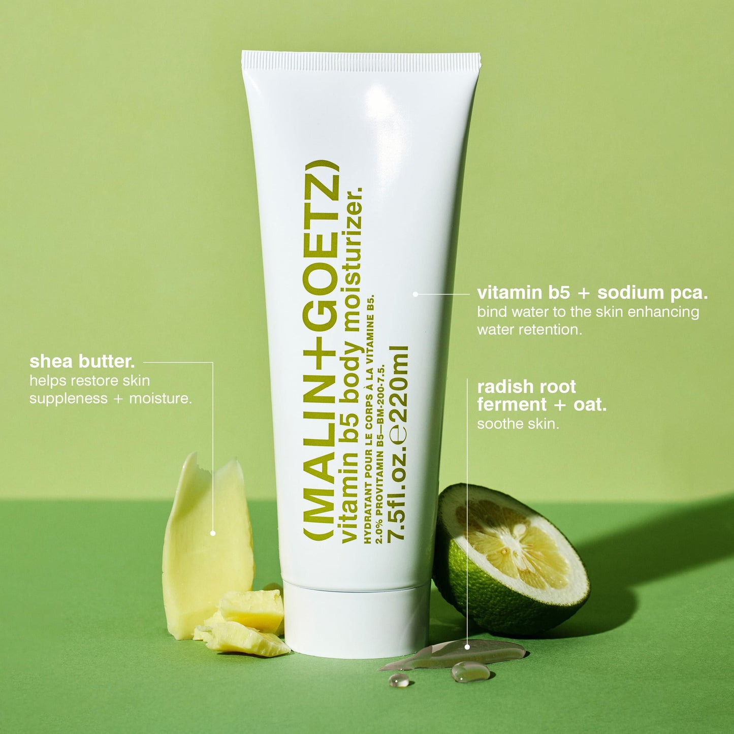 MALIN+GOETZ Vitamin B5 Body Moisturizer, 7.5 Fl. Oz. - Moisturizing Body Cream for Men & Women, Hydrating Hand & Body Lotion, All Skin Types, Vegan Beauty & Personal Care MALIN+GOETZ