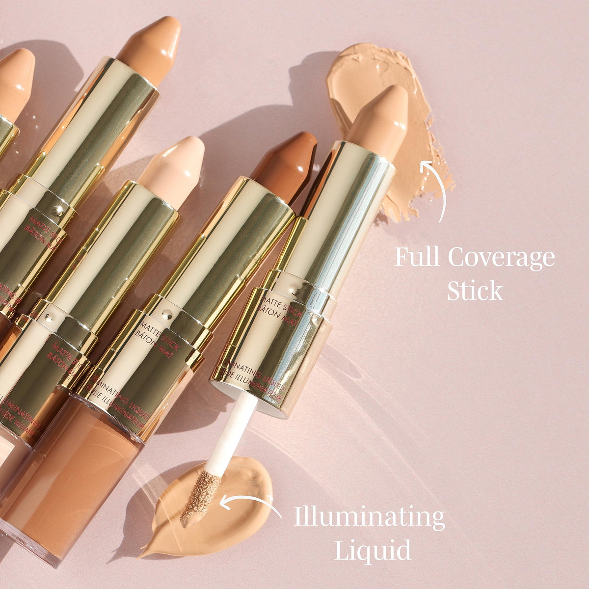 Wander Beauty Dualist Matte and Illuminating Concealer Makeup - Golden Medium - Dual-Ended Matte & Liquid Concealer Stick - Full Coverage Formula to