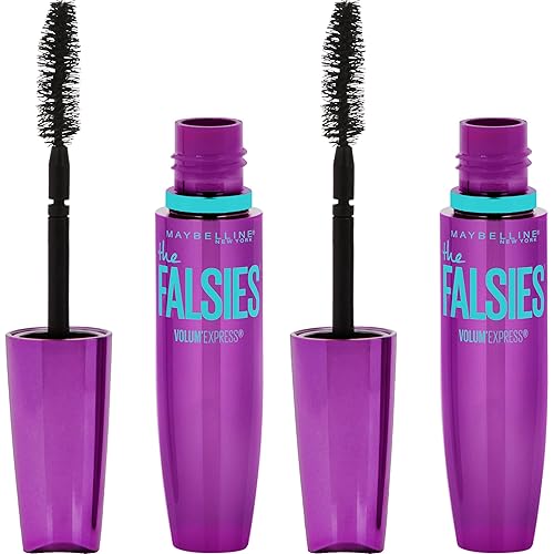 Maybelline Volum' Express Falsies Volumizing, Washable Mascara, Blackest Black, 2 Count Beauty & Personal Care MAYBELLINE